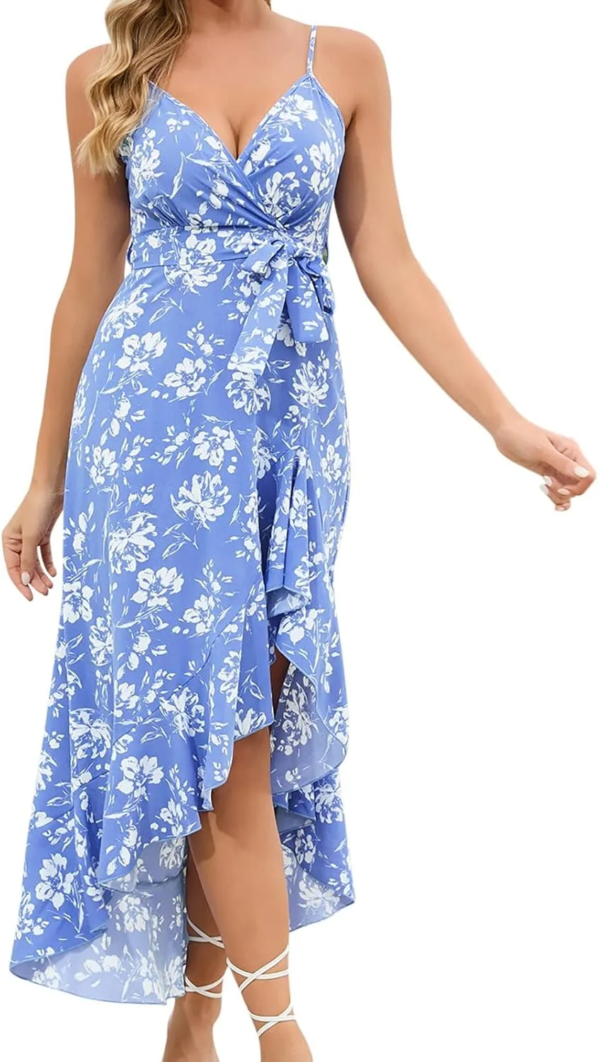 Floral Dresses Ruffle Dress Wedding Guest for Women 2025 Spring Summer Graduation Dresses Sundresses Hawaiian Dress