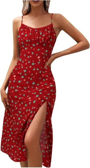 Floral Ruffle Dress for Women 2025 Wedding Guest Spring Summer Graduation Dresses Sundresses Hawaiian Dress