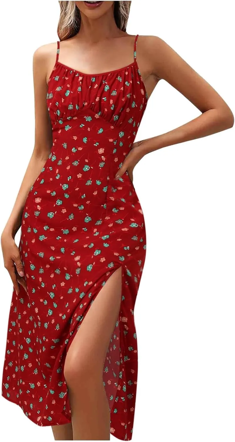 Floral Ruffle Dress for Women 2025 Wedding Guest Spring Summer Graduation Dresses Sundresses Hawaiian Dress