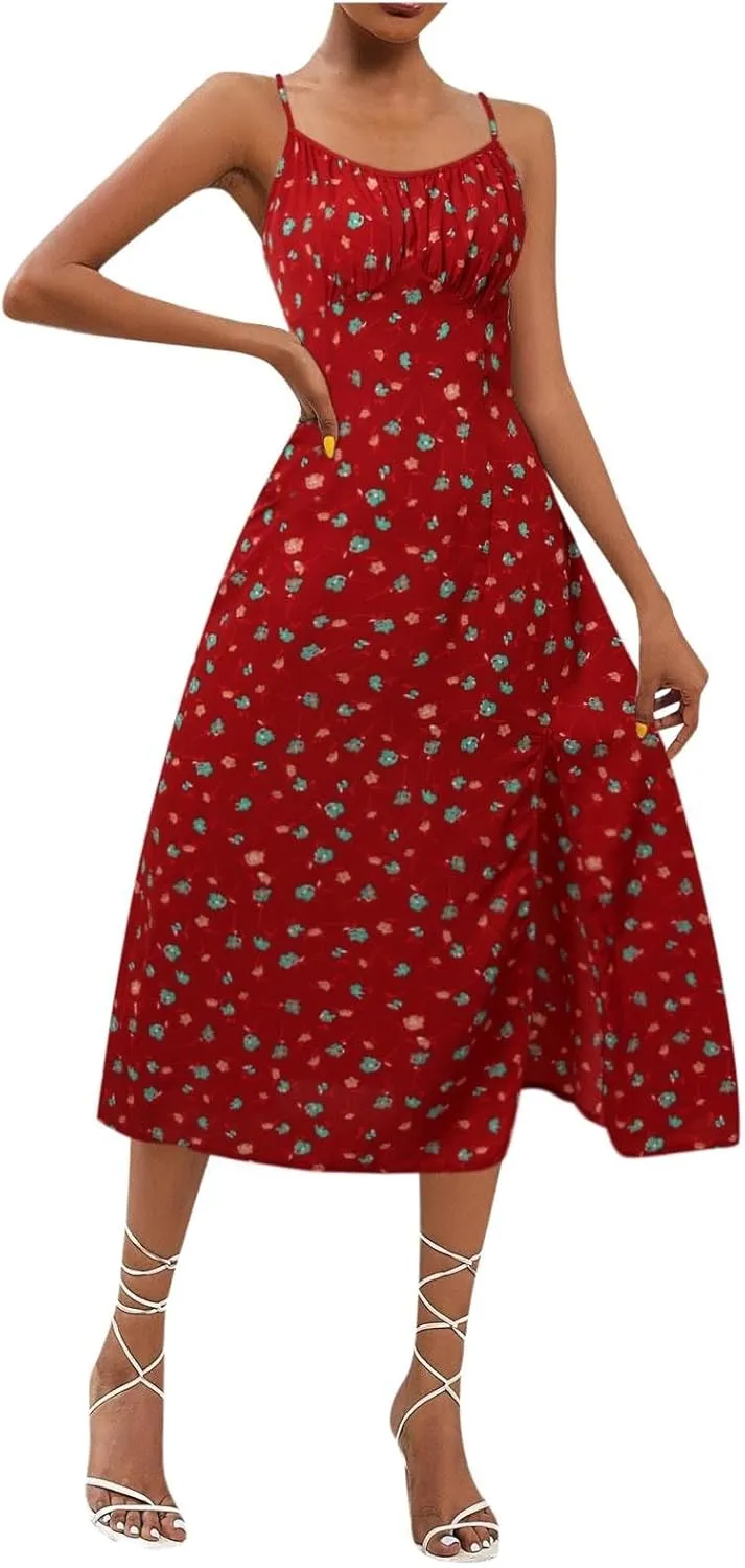Floral Ruffle Dress for Women 2025 Wedding Guest Spring Summer Graduation Dresses Sundresses Hawaiian Dress