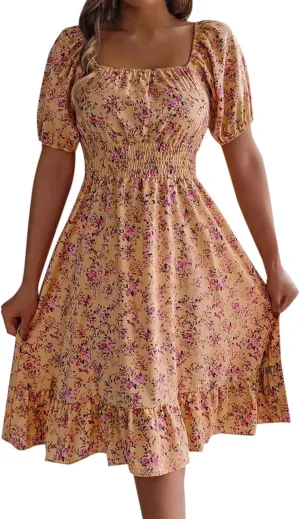 Floral Ruffle Dress Guest Wedding Dresses Spring Dresses for Women 2025 Summer Aline Hawaiian Dress Resort Wear