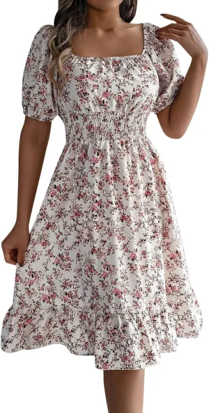 Floral Ruffle Dress Guest Wedding Dresses Spring Dresses for Women 2025 Summer Aline Hawaiian Dress Resort Wear