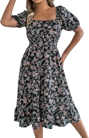 Floral Ruffle Dress Guest Wedding Dresses Spring Dresses for Women 2025 Summer Aline Hawaiian Dress Resort Wear