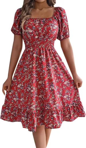 Floral Ruffle Dress Guest Wedding Dresses Spring Dresses for Women 2025 Summer Aline Hawaiian Dress Resort Wear