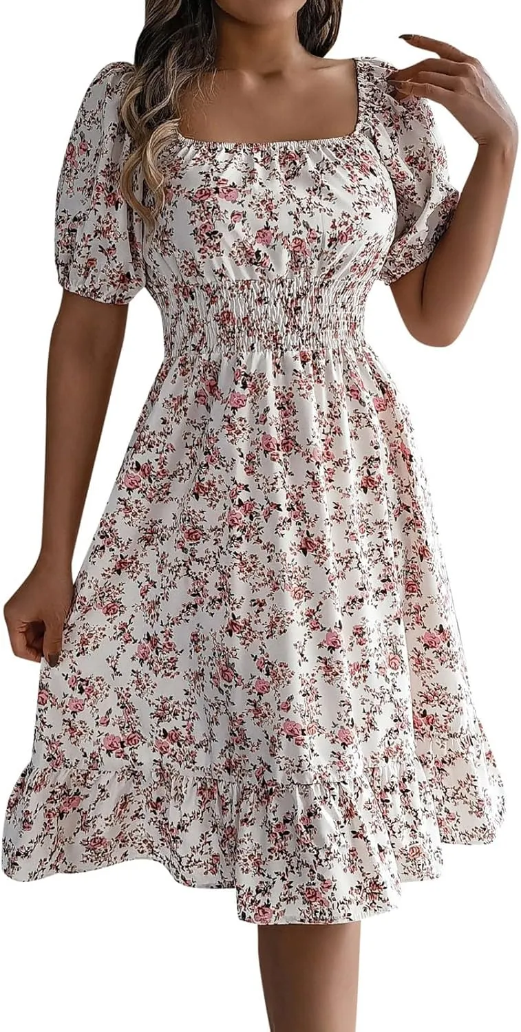 Floral Ruffle Dress Guest Wedding Dresses Spring Dresses for Women 2025 Summer Aline Hawaiian Dress Resort Wear
