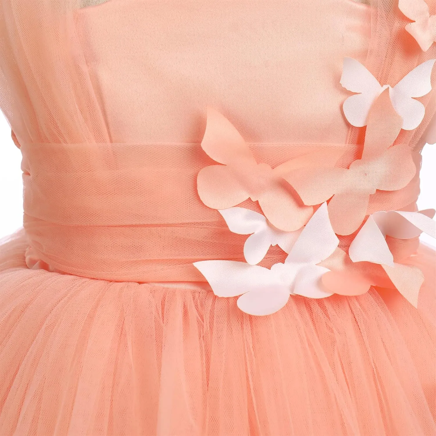 Flower Girl Dress Baby Girl Butterfly Tutu Dress Infant Toddler Sleeveless Tulle Birthday Dress Pageant Party Dresses