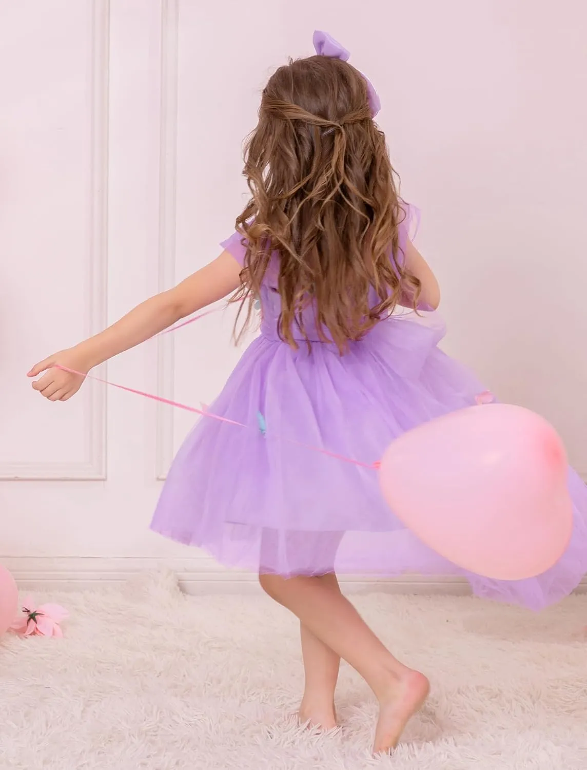 Flower Girl Dress Baby Girl Butterfly Tutu Dress Infant Toddler Sleeveless Tulle Birthday Dress Pageant Party Dresses