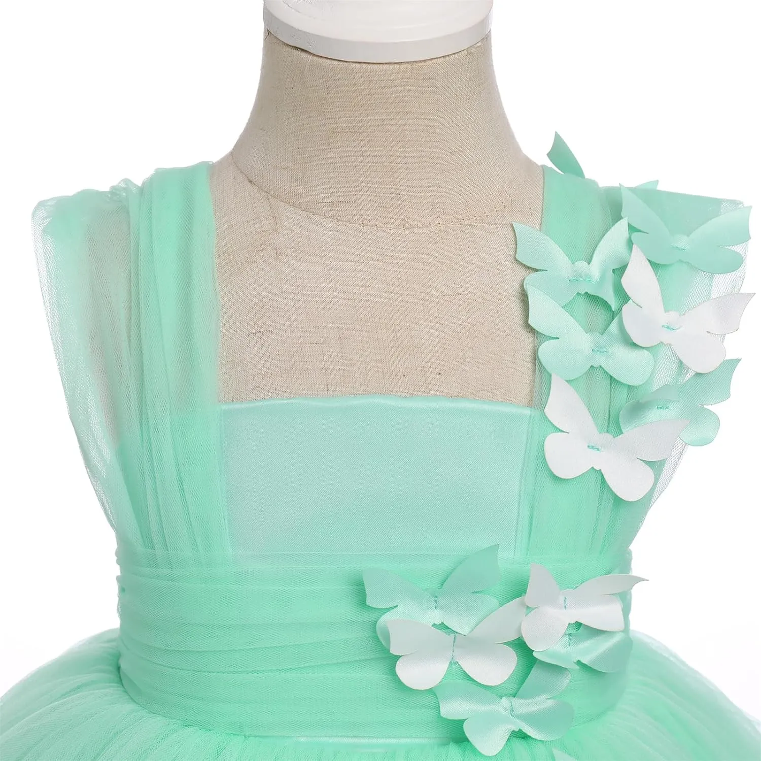 Flower Girl Dress Baby Girl Butterfly Tutu Dress Infant Toddler Sleeveless Tulle Birthday Dress Pageant Party Dresses