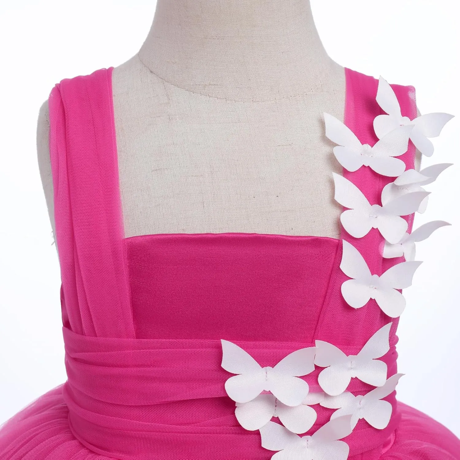 Flower Girl Dress Baby Girl Butterfly Tutu Dress Infant Toddler Sleeveless Tulle Birthday Dress Pageant Party Dresses