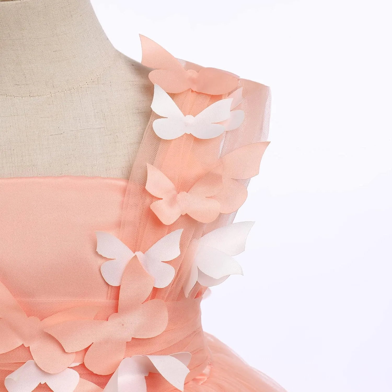Flower Girl Dress Baby Girl Butterfly Tutu Dress Infant Toddler Sleeveless Tulle Birthday Dress Pageant Party Dresses