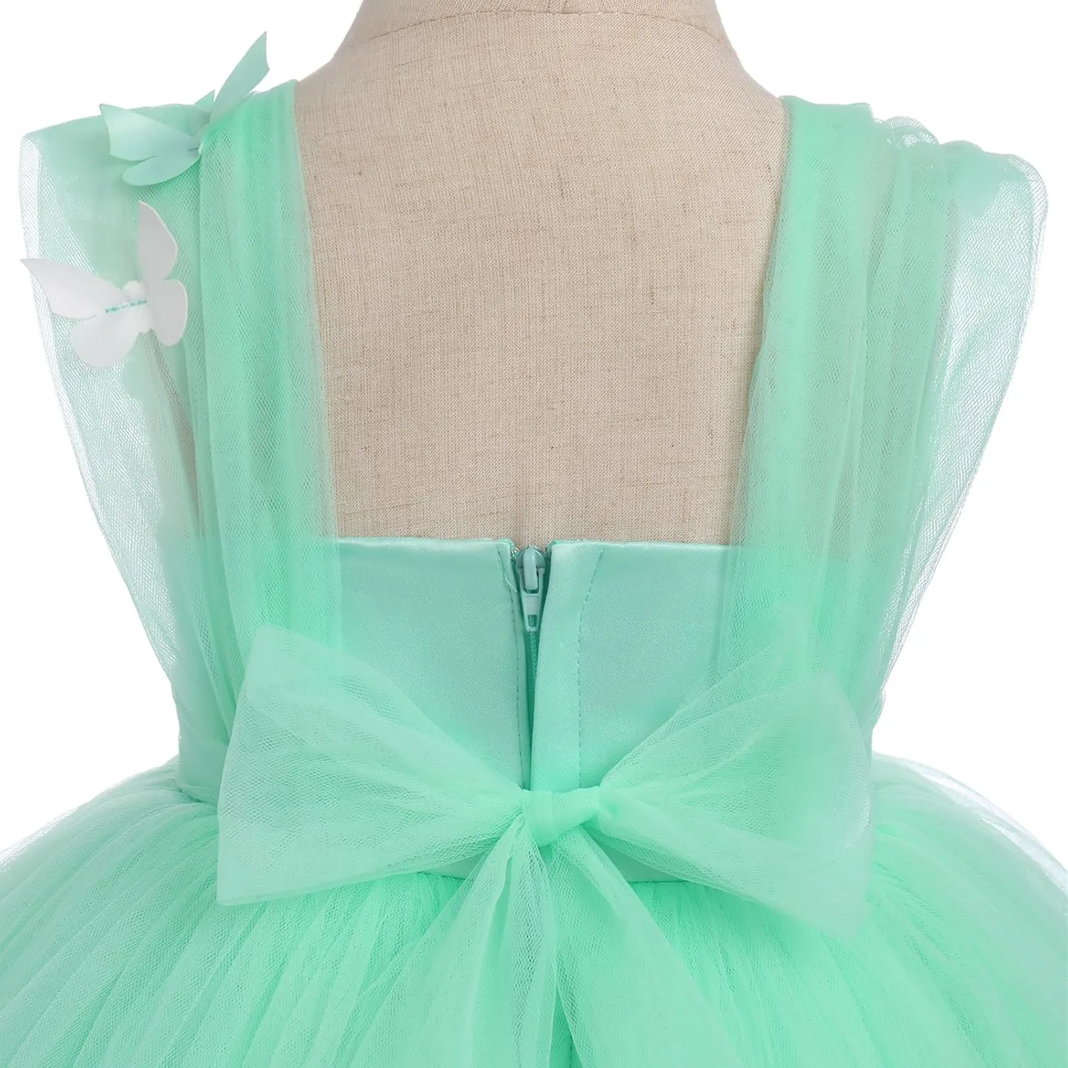 Flower Girl Dress Baby Girl Butterfly Tutu Dress Infant Toddler Sleeveless Tulle Birthday Dress Pageant Party Dresses