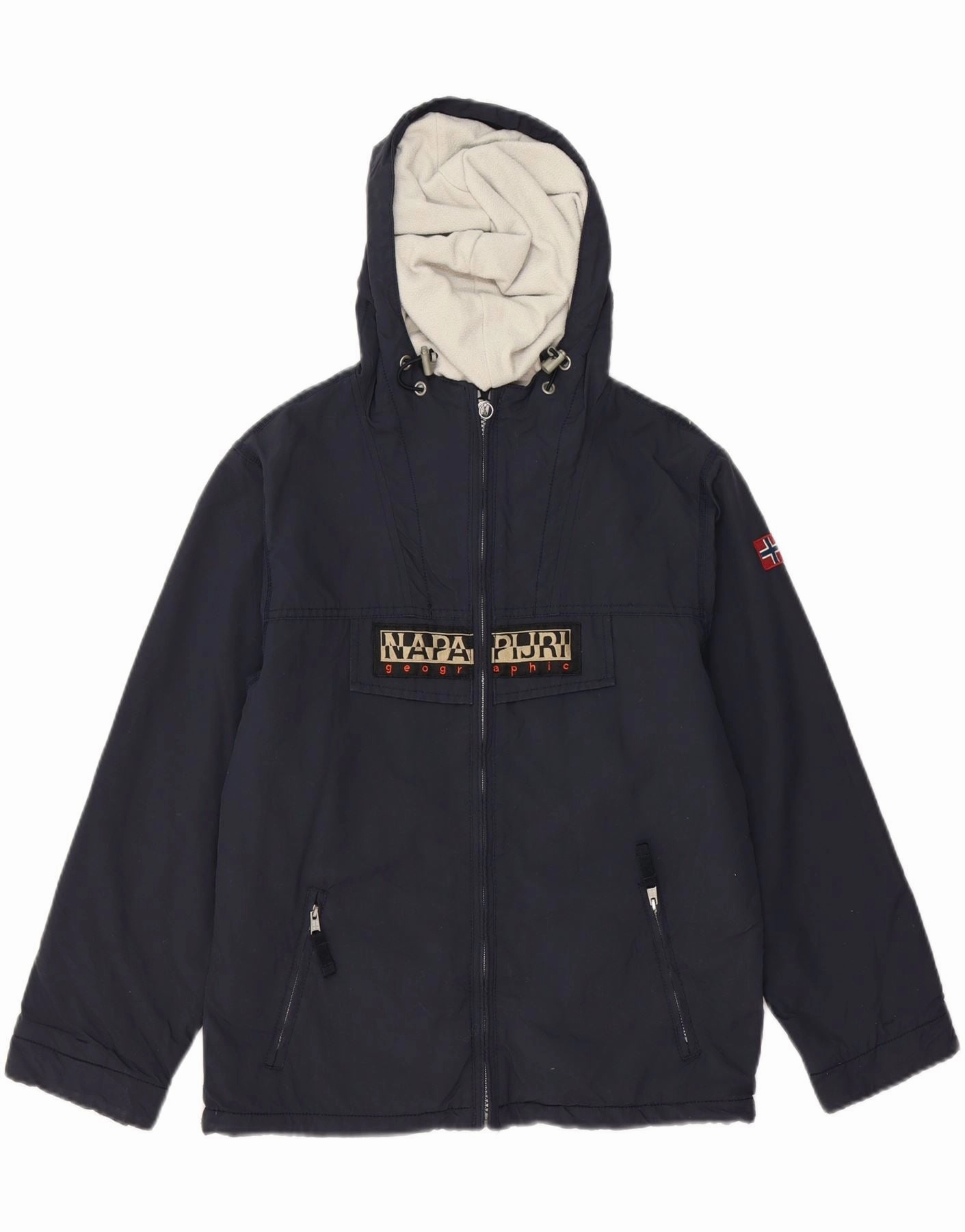 suitable for work uniforms NAPAPIJRI Boys Hooded Windbreaker Jacket 11-12 Years Navy Blue Polyamide