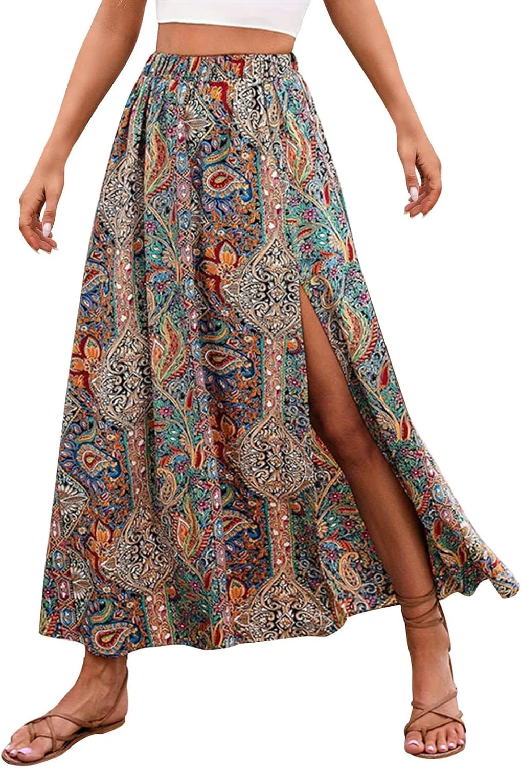 for Women Maxi Long Midi Knee Length Loose Fit High Cut Slit Basic Skorts Women 2025 Trendy