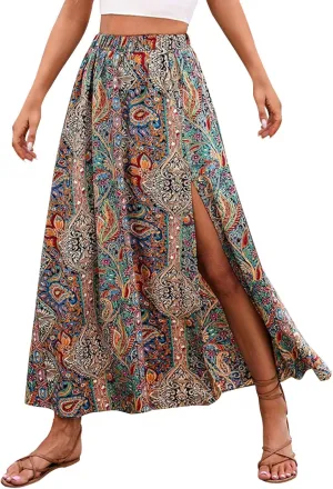 for Women Maxi Long Midi Knee Length Loose Fit High Cut Slit Basic Skorts Women 2025 Trendy