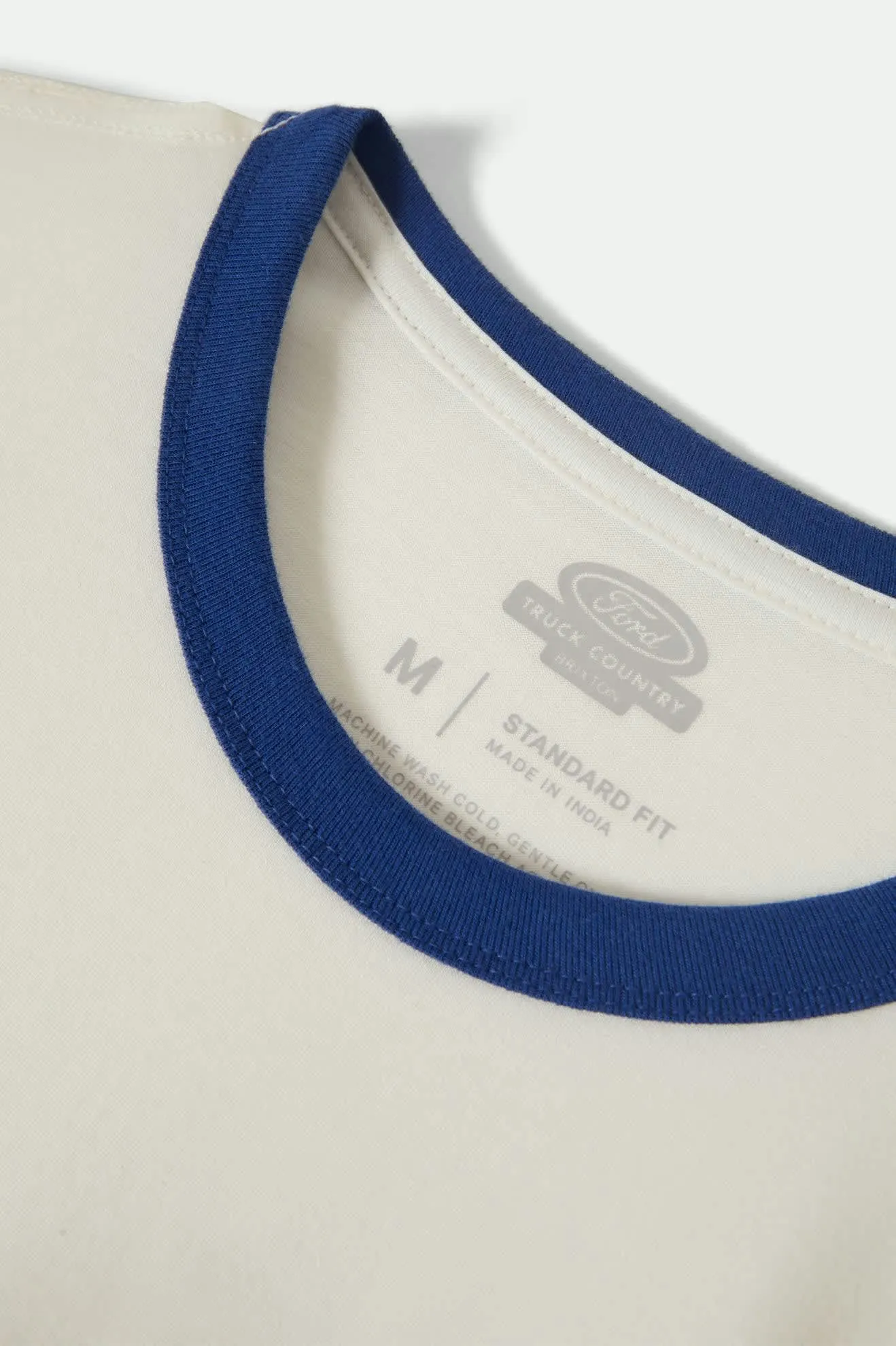 Circular Knit Construction Ford King Of The Mountains S/S Ringer T-Shirt - Wimbledon White