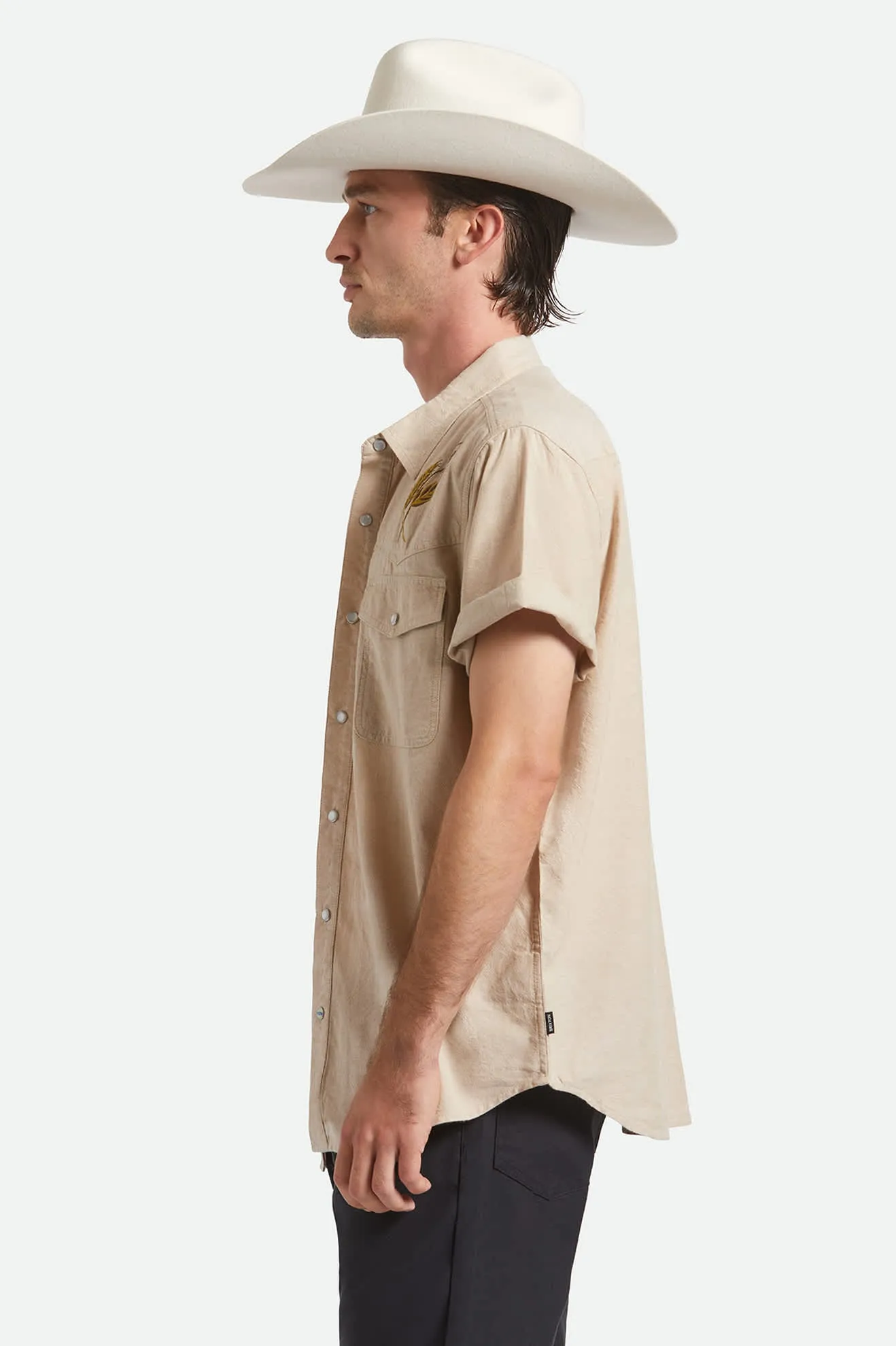 Multipocket Style Earthy Palette Ford S/S Western Shirt - Khaki