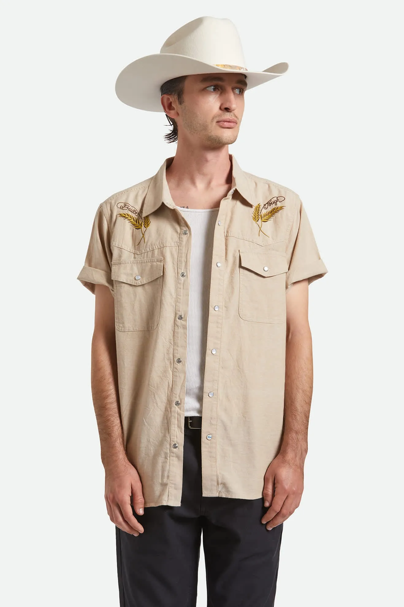 Ford S/S Western Shirt - Khaki Corporate Wear Summer Fashion