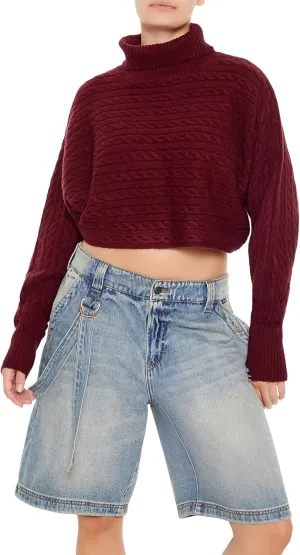 Forever 21 Women's Cable Knit Turtleneck Sweater