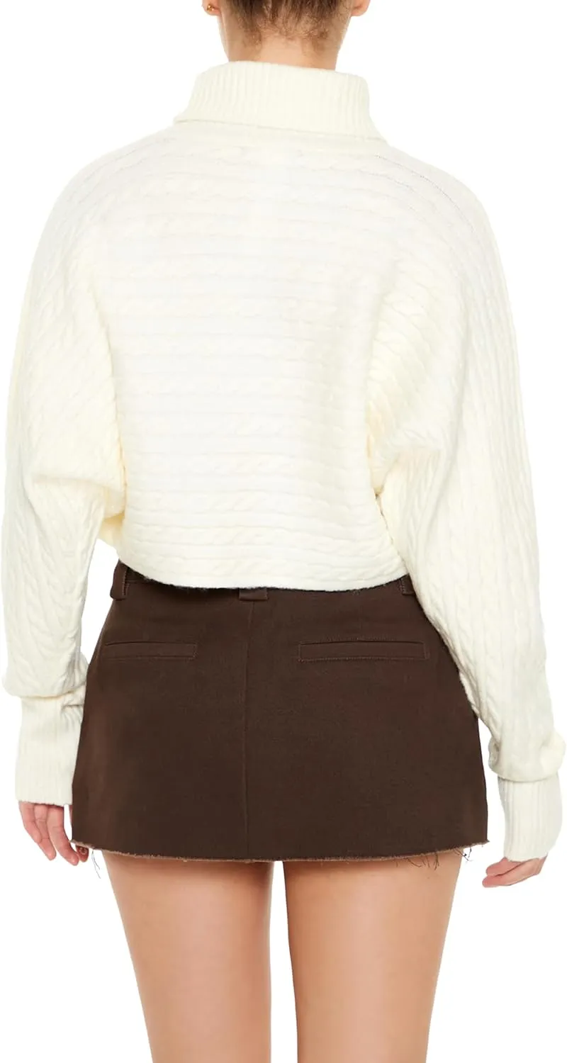 Forever 21 Women's Cable Knit Turtleneck Sweater