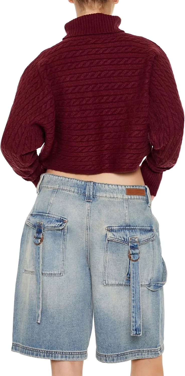Forever 21 Women's Cable Knit Turtleneck Sweater