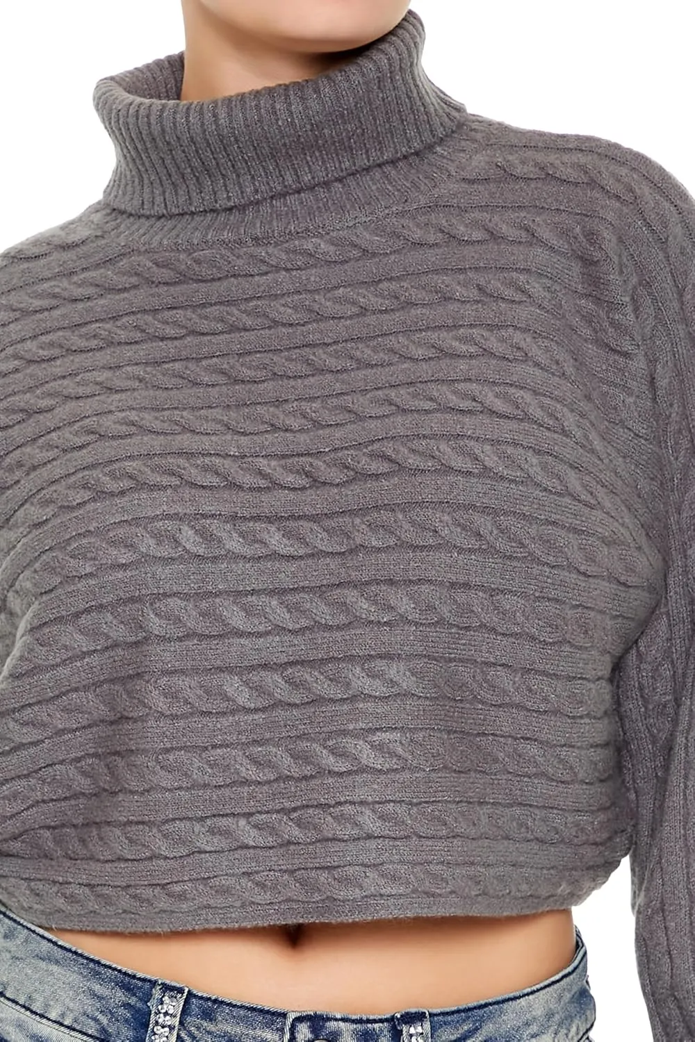 Forever 21 Women's Cable Knit Turtleneck Sweater