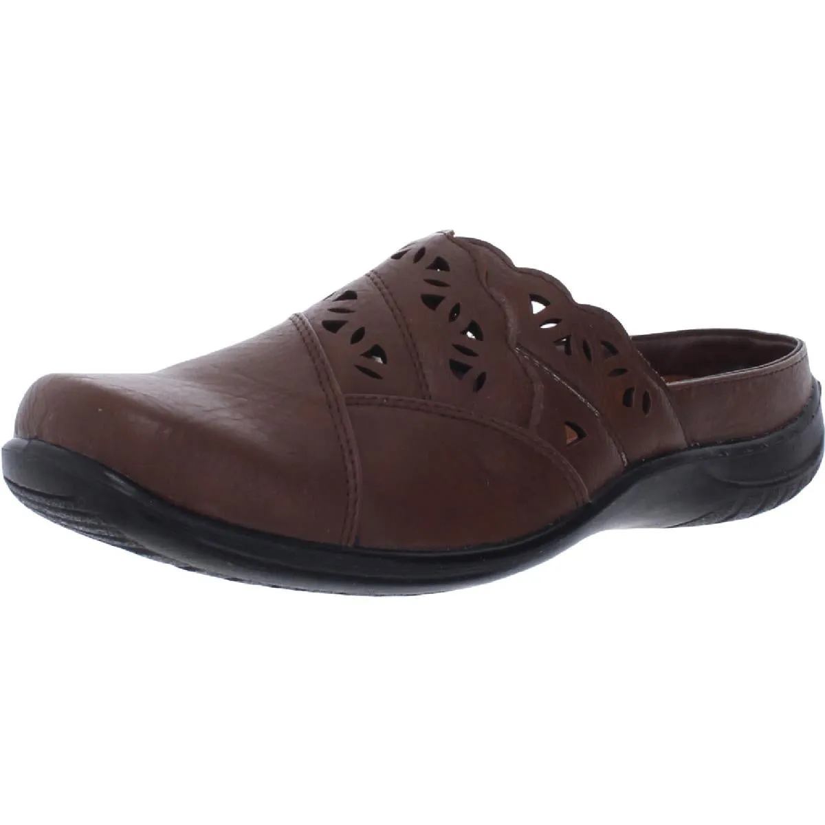 Forever Womens Faux Leather Laser Cut Clogs Quiet Lane