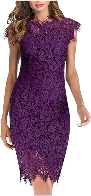 Formal Lace Knee Women Sexy Bodycon Summer Sleeveless Dress Dresses Length Cocktail Evening Gown Bridesmaid