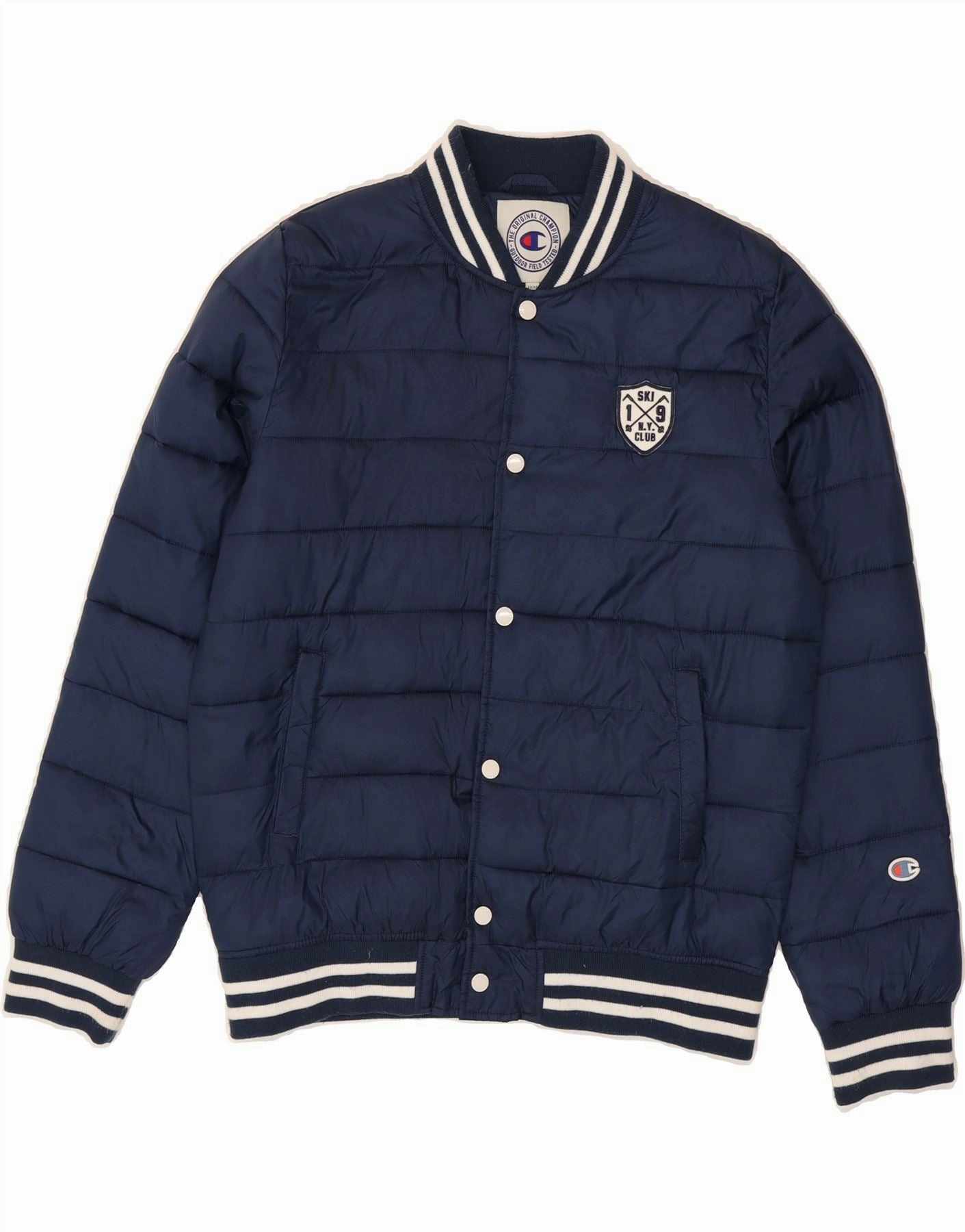 CHAMPION Boys Padded Jacket 13-14 Years Navy Blue Polyamide GloveFriendly Cuff Design Dive