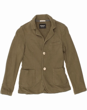 FRED MELLO Boys 2 Button Blazer Jacket 6-7 Years Small Khaki Cotton Legacy