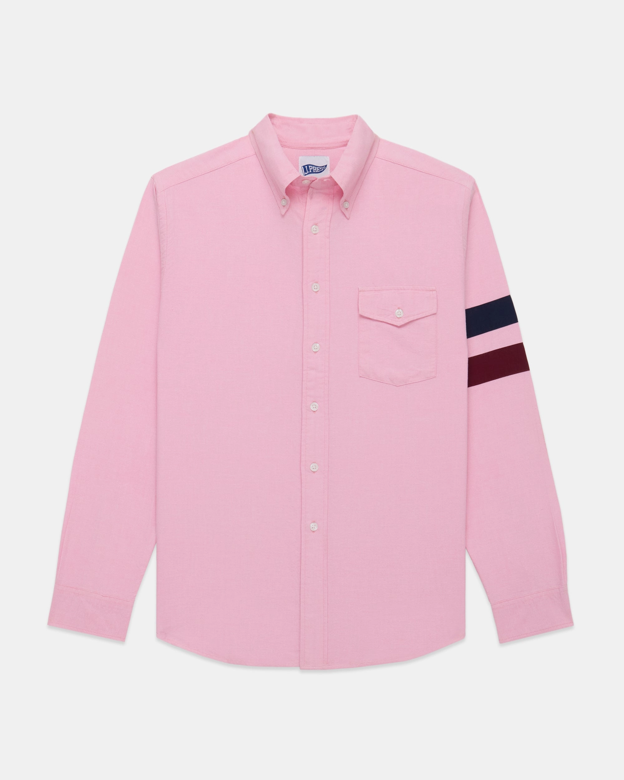 Cooling Core Technology Pink Sleeve Stripe Oxford Shirt - Trim Fit