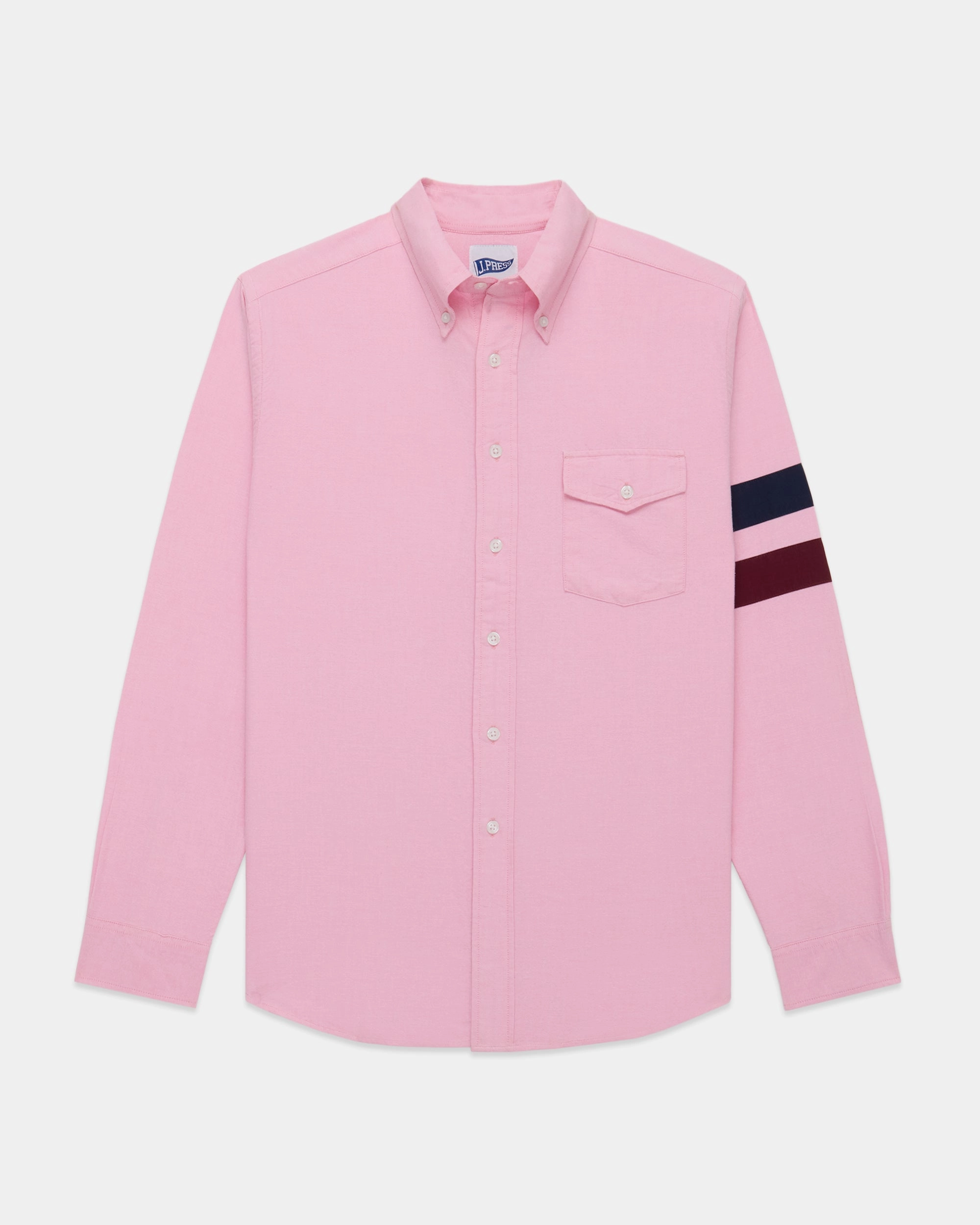 Pink Sleeve Stripe Oxford Shirt - Trim Fit All day wearability Versatile Outfit