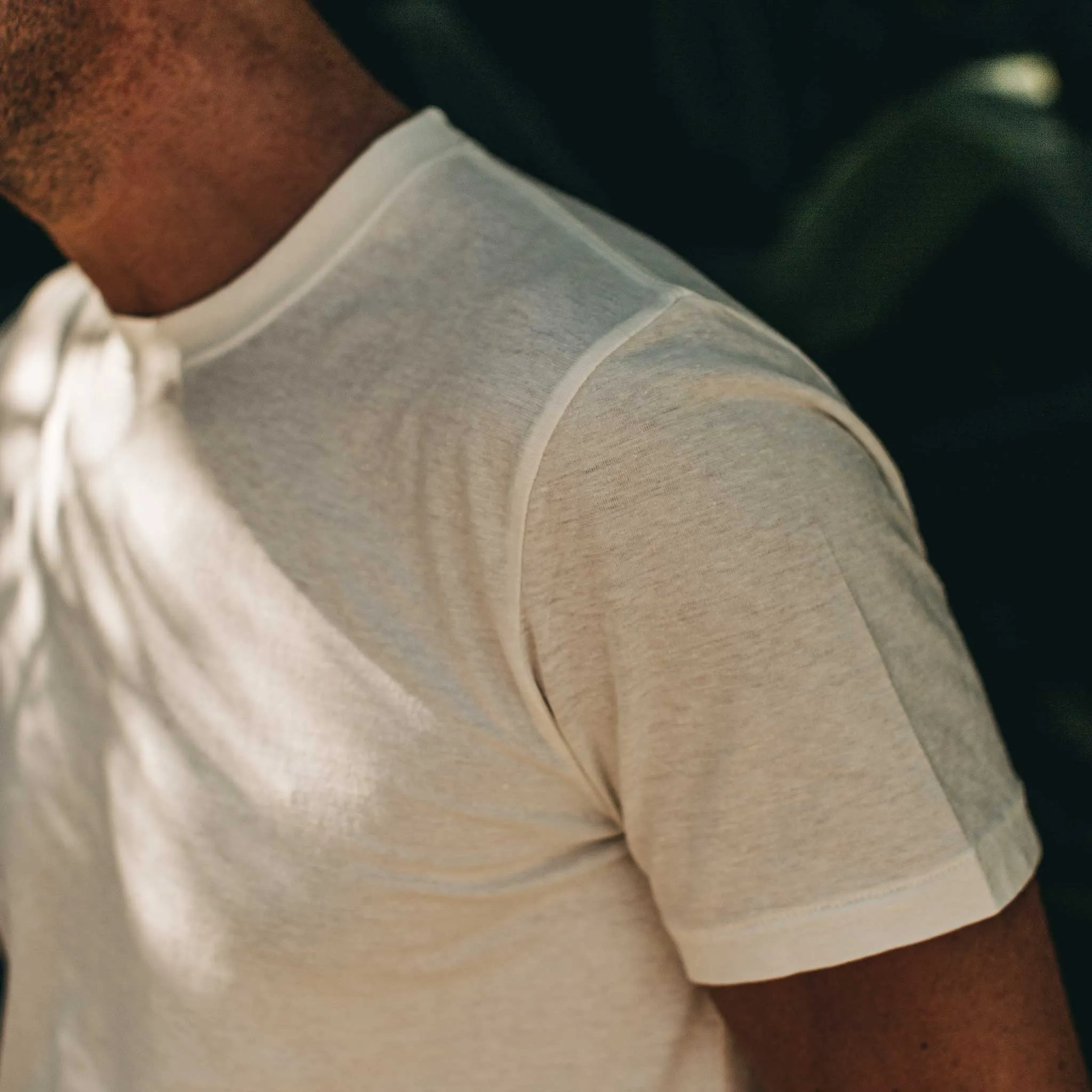 The Cotton Hemp Tee in Natural Soft Brushed Finish