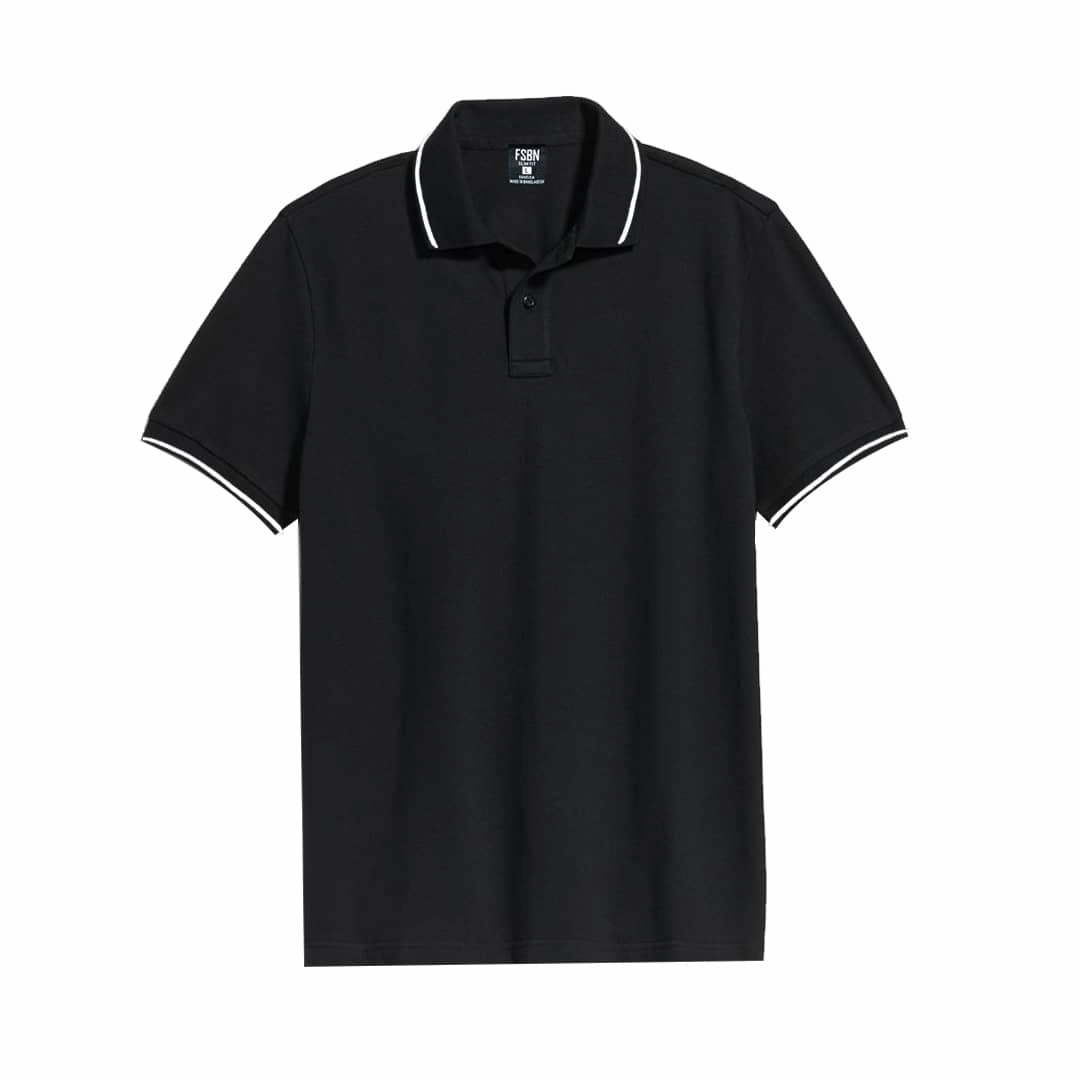 Everyday Look Wear Cozy and Light Fsbn Black Men Pique Polo