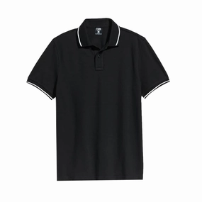 Everyday Look Wear Cozy and Light Fsbn Black Men Pique Polo