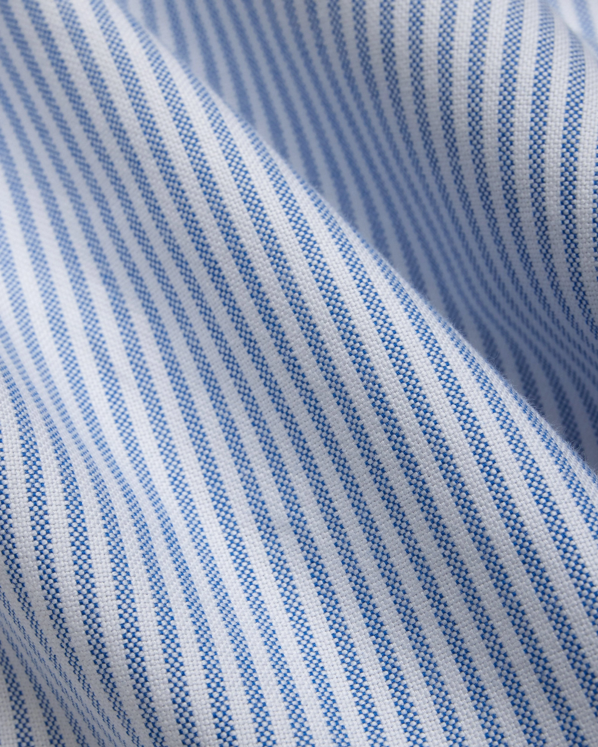 Made-in-USA Flap Pocket Blue University Stripe Oxford Cloth Button Down Shirt - Regular Fit Flexible Knit