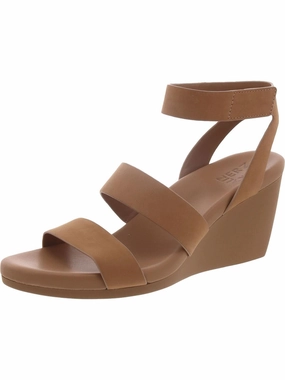 Ignite Womens Leather Ankle Strap Wedge Sandals Trail Safe High Heel