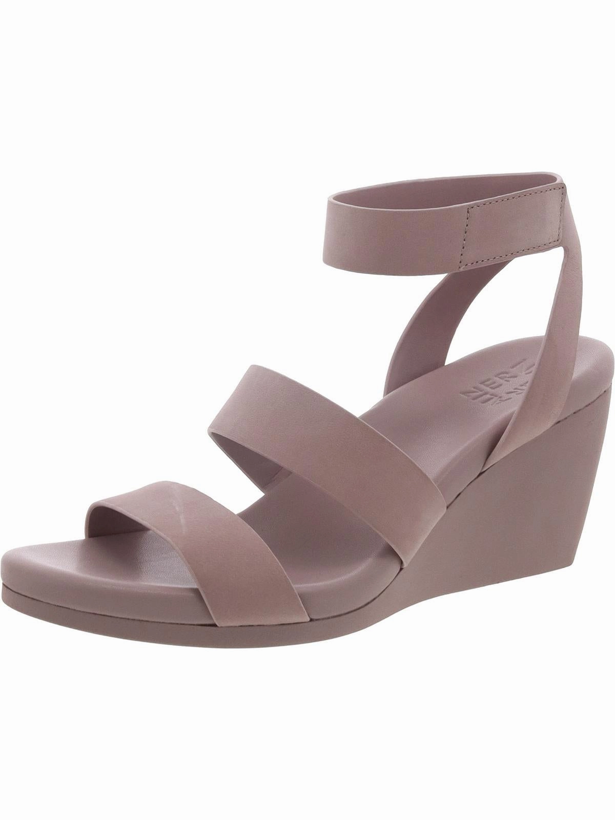 Ignite Womens Leather Ankle Strap Wedge Sandals Evening Wear