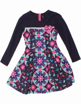 DESIGUAL Girls Graphic A-Line Dress 7-8 Years  Multicoloured Bold Mood Silk Air