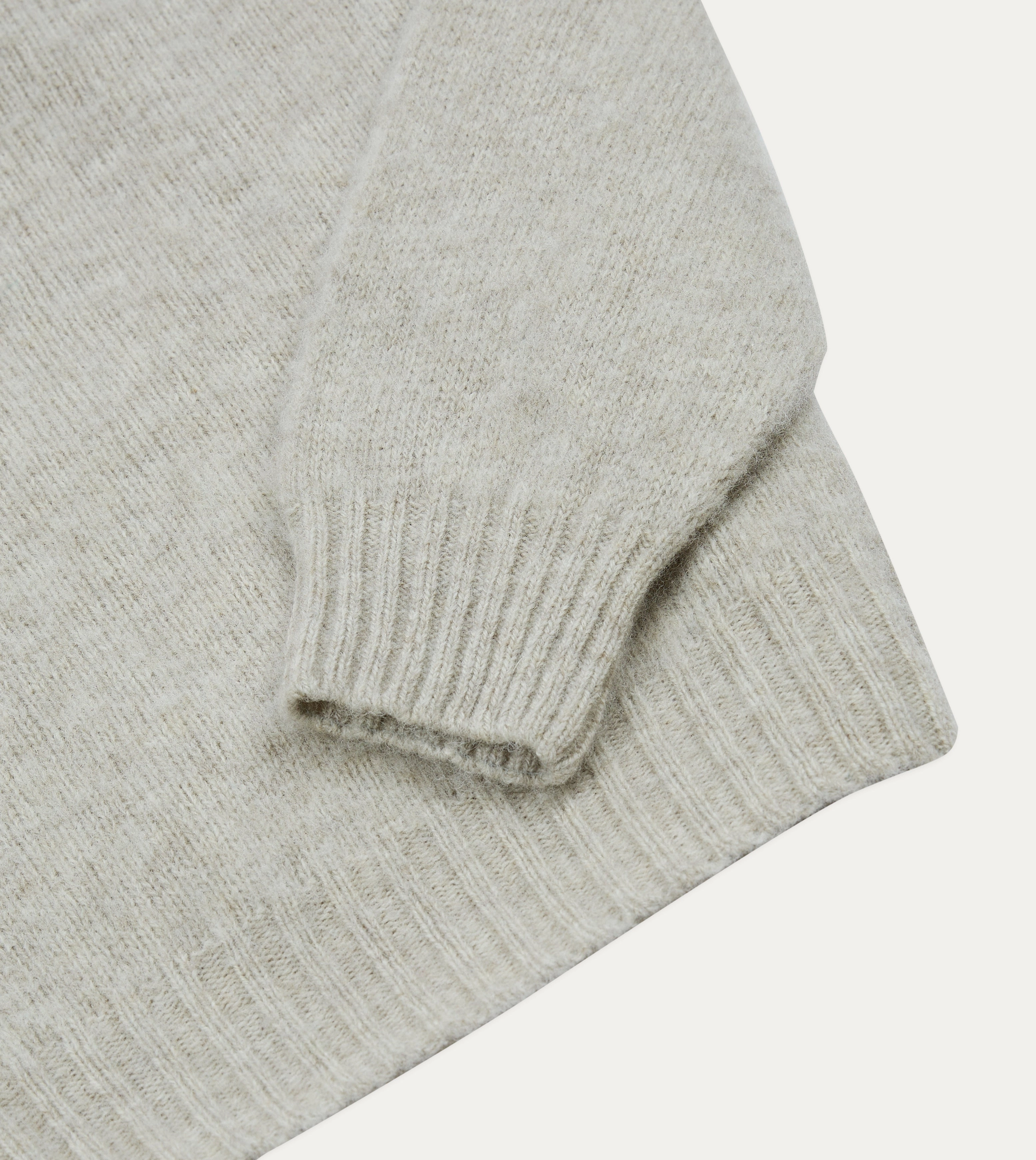 Perfect Layer Soft Ribbed Texture Stone Brushed Shetland Crew Neck Jumper