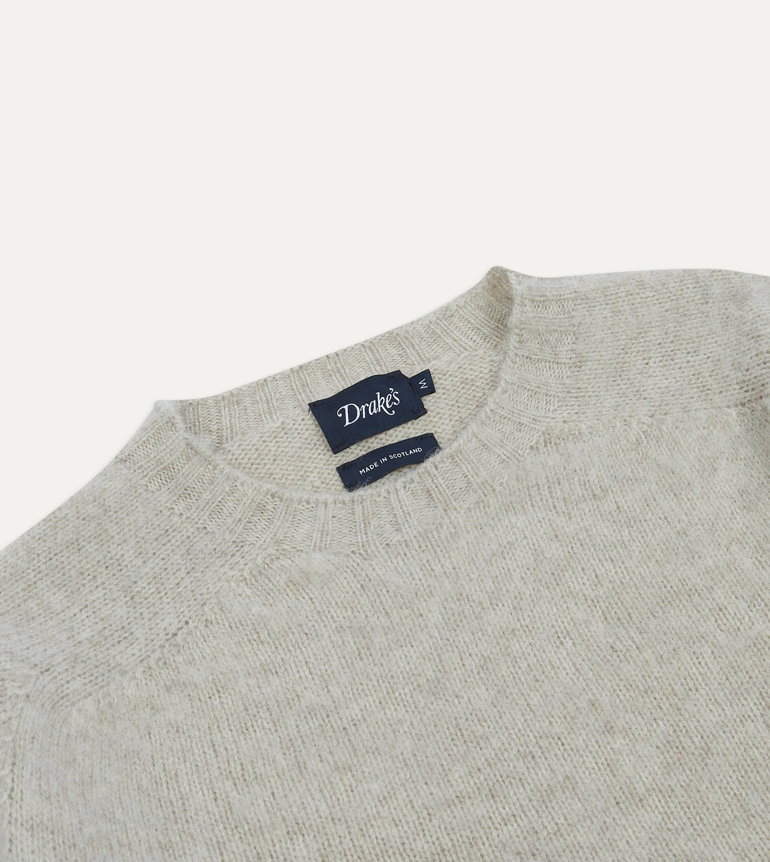 Cool Weather Stone Brushed Shetland Crew Neck Jumper