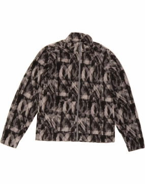 EDDIE BAUER Boys Fleece Jacket 14-15 Years Large  Grey Geometric Polyester Layered construction