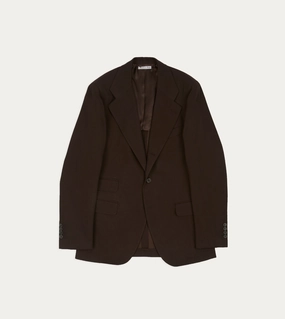 Comfortable and stylish Brown Wool-Cotton Tailored Jacket