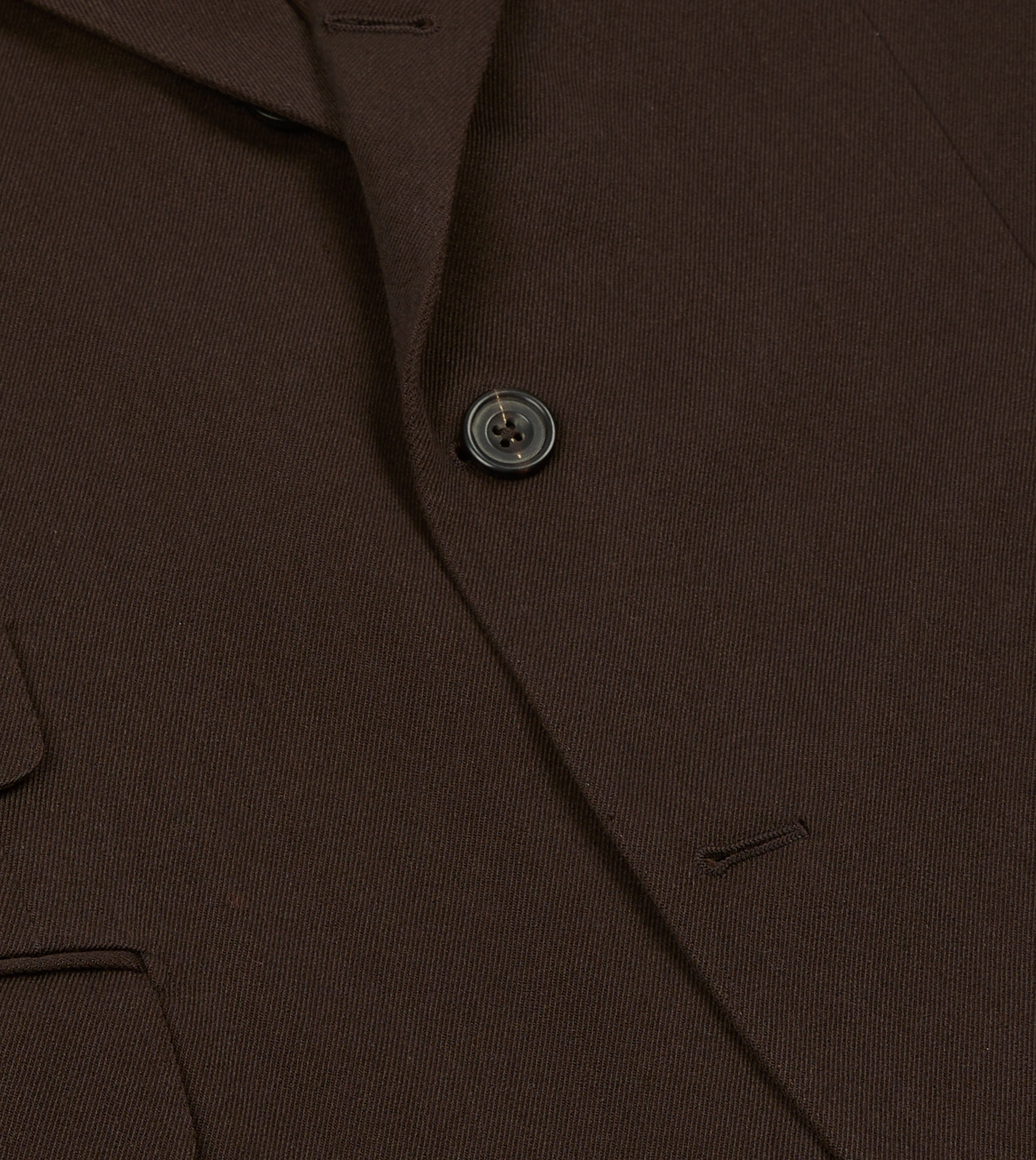 Brown Wool-Cotton Tailored Jacket Breathable fabric
