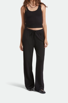 Freedom Motion Cropped hem Pointelle Lounge Pant - Black