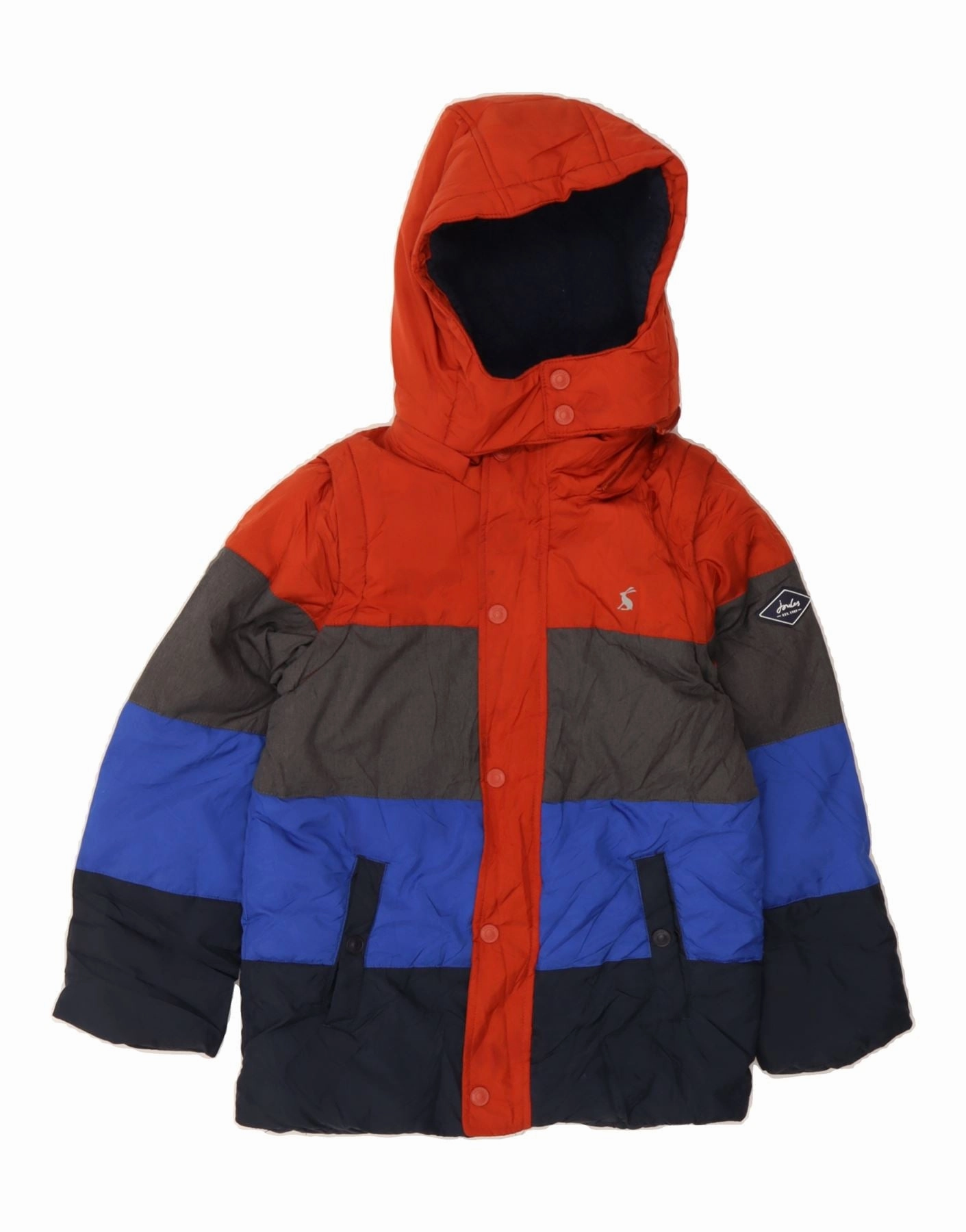 JOULES Boys Hooded Padded Jacket 8-9 Years Multicoloured Polyester astronauts