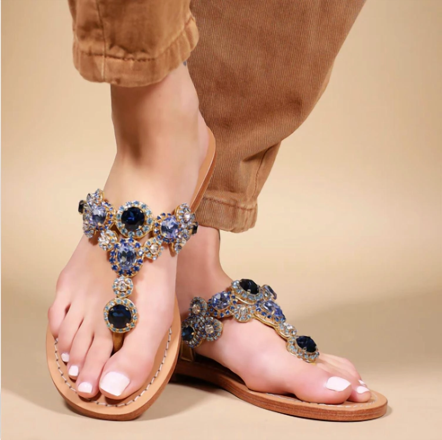 San Diego Wedge In Blue Neutral Mood Ankle Glow