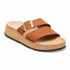 Women Almina Nubuck Wedge In Pecan On Trend All Season