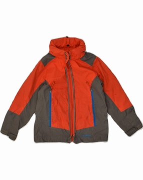 L.L.BEAN Boys Rain Jacket 5-6 Years Red Colourblock Polyester Base Layer Quiet Fabric