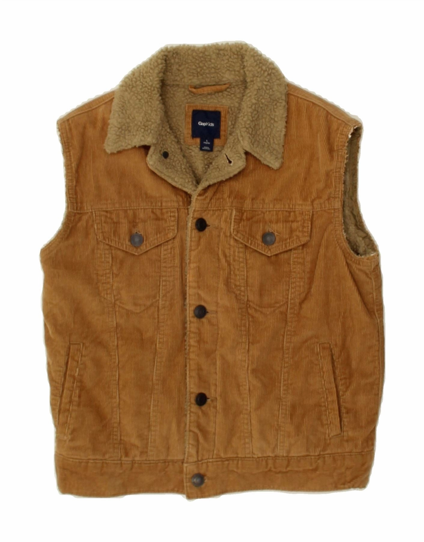 Support Demonstrate GAP Boys Corduroy Gilet 13-14 Years Large Brown Polyamide