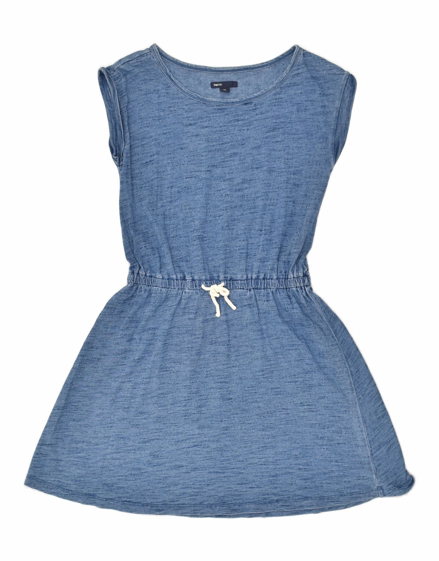 GAP Girls Basic Dress 14-15 Years 2XL Blue Cotton Golden Scene